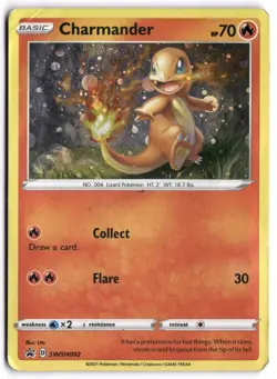 Pokemon Card - Charmander SWSH092 Holo Promo - Sword & Shield Promo - DMG Crease - Image 1