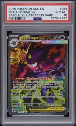 Pokemon 2026 Mega Gengar ex 284/217 SIR Ascended Heroes GEM MINT PSA 10 - Image 1
