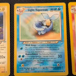 Pokemon TCG Neo Destiny Light Jolteon Vaporeon Flareon 3 Card Lot 2000 - Image 3