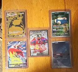 5 Pokemon Card Hit Lot - Pikachu VMAX , Charizard ex, etc… - All LP Condition - Image 1