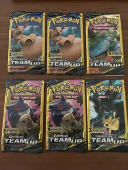 Pokemon Team Up 3 Card Pack (Lot of 6) - Image 1