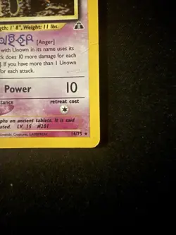 Pokemon Unown A 14/75 Holo Rare Neo Discovery 2000 WOTC TCG Vintage Card - Image 4