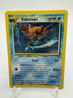 Pokemon Card Kabutops Neo Discovery Unlimited Holo Rare 6/75 133 NM Nice Swirl - Image 1