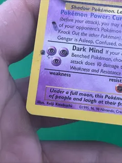 Pokemon TCG Gengar Fossil 1999 WOTC Rare Non-Holo Card 20/62 Vintage LP - Image 5