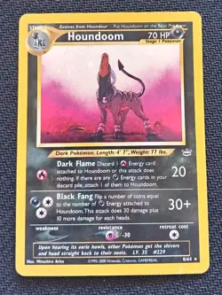 Pokemon TCG Houndoom 8/64 Holo Rare Neo Revelation Pokemon Card WOTC - MP - Image 1