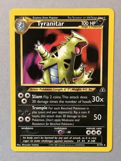 Pokemon TCG 1st Edition Tyranitar 31/75 Neo Discovery Non-Holo Rare 2001 - Image 1
