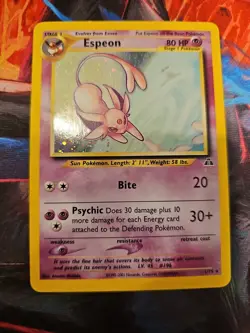 Pokemon Espeon Neo Discovery TCG 1/75 Holo Unlimited Rare MP TAIL SWIRL 🌀 B - Image 1