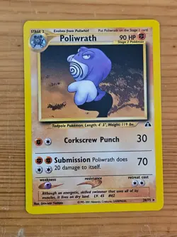 Pokemon TCG Poliwrath Neo Discovery 28/75 Regular Unlimited Rare LP WOTC. - Image 1