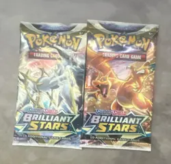 Pokemon TCG Sword & Shield Brilliant Stars Booster Packs 10 Cards (2 Packs) - Image 1