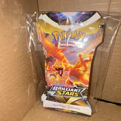Pokemon Sword & Shield Brilliant Stars Booster Pack Charizard 10 Cards - Image 1