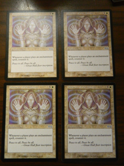MTG Urza's Saga White Uncommon Presence Of The Master x4 Lightly Played Cond - Image 1