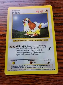 MP Pokemon TCG Pidgey Base Set 57/102 Regular Shadowless Common - Image 1
