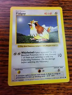 MP Pokemon TCG Pidgey Base Set 57/102 Regular Shadowless Common - Image 2