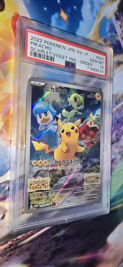 Pokemon Pikachu Scarlet Violet Holo Promo Card Japanese Edition 001/Sv-p PSA 10 - Image 4