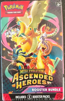 Pokemon TCG Mega Evolution Ascended Heroes Booster Bundle 6 Packs Sealed - Image 1