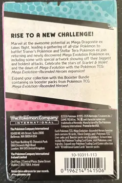 Pokemon TCG Mega Evolution Ascended Heroes Booster Bundle 6 Packs Sealed - Image 2