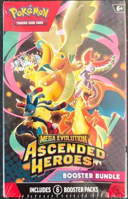 Pokemon TCG Mega Evolution Ascended Heroes Booster Bundle 6 Packs Sealed - Image 1