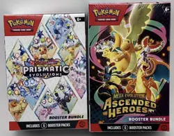 Pokemon PRISMATIC EVOLUTION x9 & ASCENDED HEROES x9 Booster Bundles New Sealed - Image 1