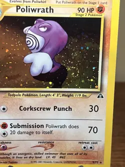 Pokemon - Poliwrath #9/75 - Neo Discovery Unlimited - Holo Rare - Swirl - NM/LP+ - Image 2