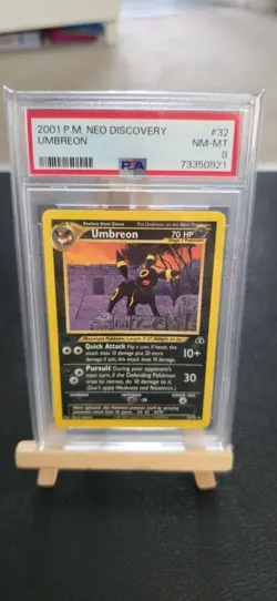 2001 Pokemon Neo Discovery 32/75 Umbreon 1st Edition PSA 8 First Wizards WOTC - Image 1