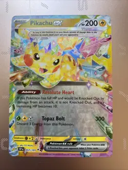 Pokemon TCG Pikachu EX Surging Sparks Double Rare Card 057/191 NM/MT Condition - Image 1
