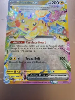 Pokemon TCG Pikachu EX Surging Sparks Double Rare Card 057/191 NM/MT Condition - Image 2