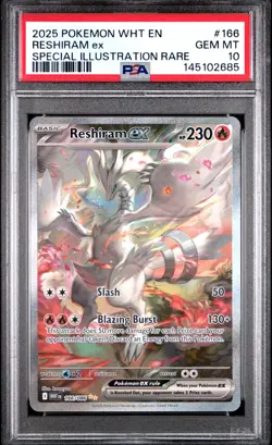 2025 POKEMON WHT EN-WHITE FLARE SPECIAL ILLUSTRATION RARE RESHIRAM EX PSA 10 - Image 1