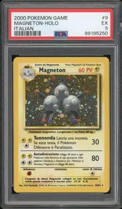 2000 Pokemon ITALIAN Unlimited Base Set Magneton Holo 9/102 PSA 5 EX - Image 1