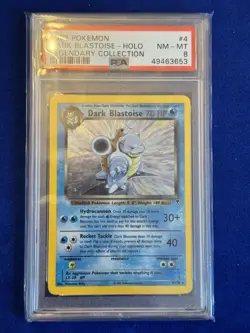 Pokemon TCG Dark Blastoise 4/110 Holo Rare Legendary Collection 2002 PSA 8 - Image 1