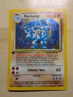[4th Print - 1999-2000] Machamp 8/102 1st Edition Base Set WOTC Pokemon Card - Image 1