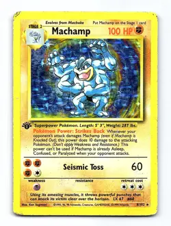 Machamp 8/102 Holo Rare Deck Exclusives Pokemon 1st Edition Holo Damaged - Image 1
