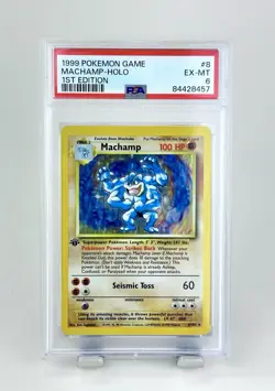 1999 Pokemon TCG Machamp 1st Edition Holo Deck Exclusives 8/102 PSA 6 - Image 1