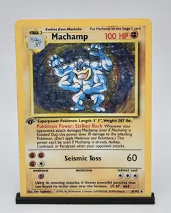 1999 Pokemon Machamp 8/102 1st Edition Holo Rare Base Set WOTC Near Mint NM #1 - Image 1