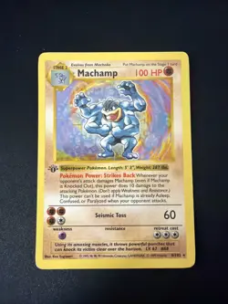 1999 POKEMON 1ST EDITION SHADOWLESS #8/102 MACHAMP HOLO RARE - Image 1