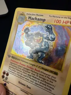 1999 POKEMON 1ST EDITION SHADOWLESS #8/102 MACHAMP HOLO RARE - Image 3