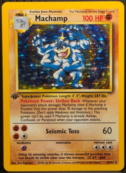 Pokemon TCG Machamp 8/102 1st Edition Base Set - MP - Image 1