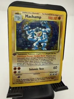 1999 Pokemon Machamp Holo Rare Card Base Set, 1st Edition, #8/102 - Image 2