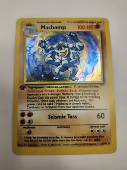 Pokemon Machamp 8/102 Base Set 1st Edition Holo Rare 100 HP Exclusive NM - Image 1