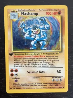 Pokemon TCG | Machamp 8/102 | Base Set "1st" Edition | HP - Image 1