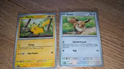 Pikachu And Eevee Pokemon 151 Together Poke Post Promos Stamped Sealed Tcg Cards - Image 1