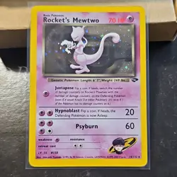 Pokemon TCG Wizards Rocket's Mewtwo 14/132 Gym Challenge Holo Rare EN 2000 Swirl - Image 2