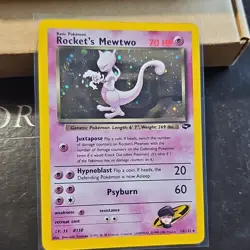 Pokemon TCG Wizards Rocket's Mewtwo 14/132 Gym Challenge Holo Rare EN 2000 Swirl - Image 3