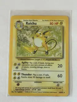 Pokemon TCG Raichu 14/102 Base Set Holo Holo Rare ENG 80HP 1999 - Image 1
