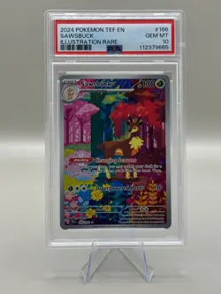 SAWSBUCK PSA 10 GEM MT #166/162 POKEMON Temporal Forces (Illustra. Rare) ENGLISH - Image 1
