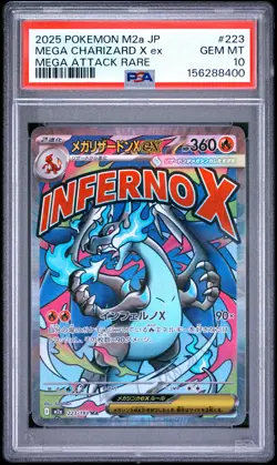 2025 POKEMON JAPANESE M2A-MEGA DREAM EX #223 MEGA CHARIZARD X EX PSA 10 - Image 1