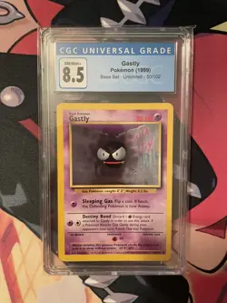 Gastly 50/102 Base Set Pokemon Card CGC 8.5 - Image 1