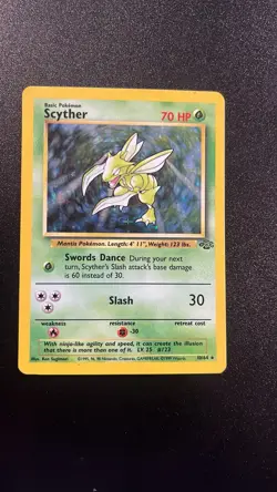 Pokemon TCG Scyther Jungle 10/64 Holo Unlimited Holo Rare - Image 1