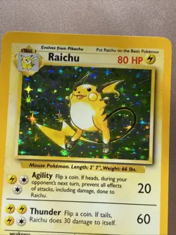 Pokemon TCG Raichu Base Set Holo Card 14/102 Excellent Condition - Image 3