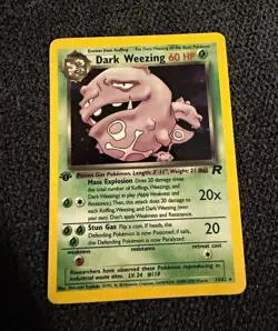Pokemon 1st Edition Dark Weezing 14/82 Holo Team Rocket WOTC 2000 Rare Vintage - Image 1