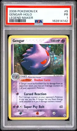 PSA 1 2006 Pokemon EX Legend Maker Gengar Holo Foil Rare 5/92 Vintage Original - Image 1